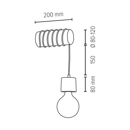 Wandlamp TRABO 1xE27/60W/230V - FSC-gecertificeerd