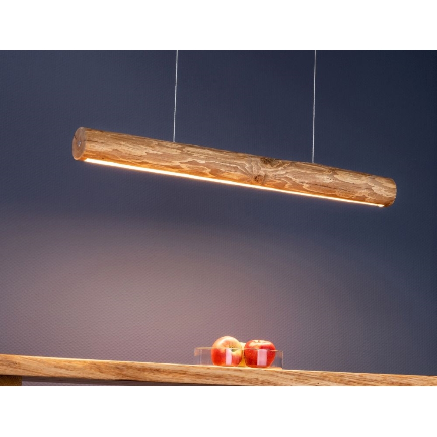 LED Dimbare hanglamp aan kabel LUCAS LED/25,5W/230V dennenhout