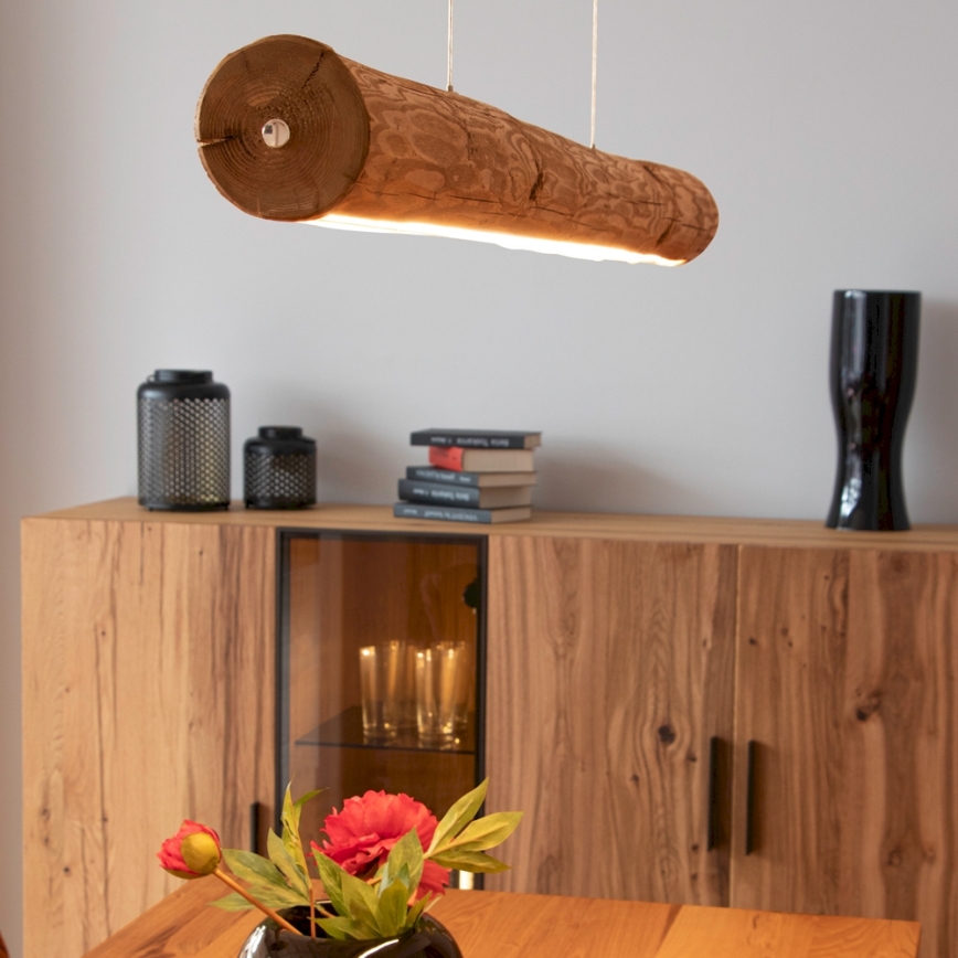 Dimbare LED hanglamp aan een koord LUCAS LED/33W/230V grenen