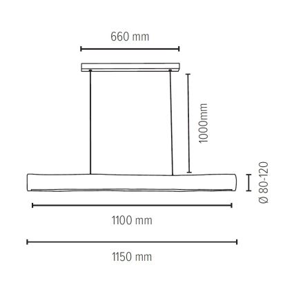 Dimbare LED hanglamp aan een koord LUCAS LED/33W/230V grenen