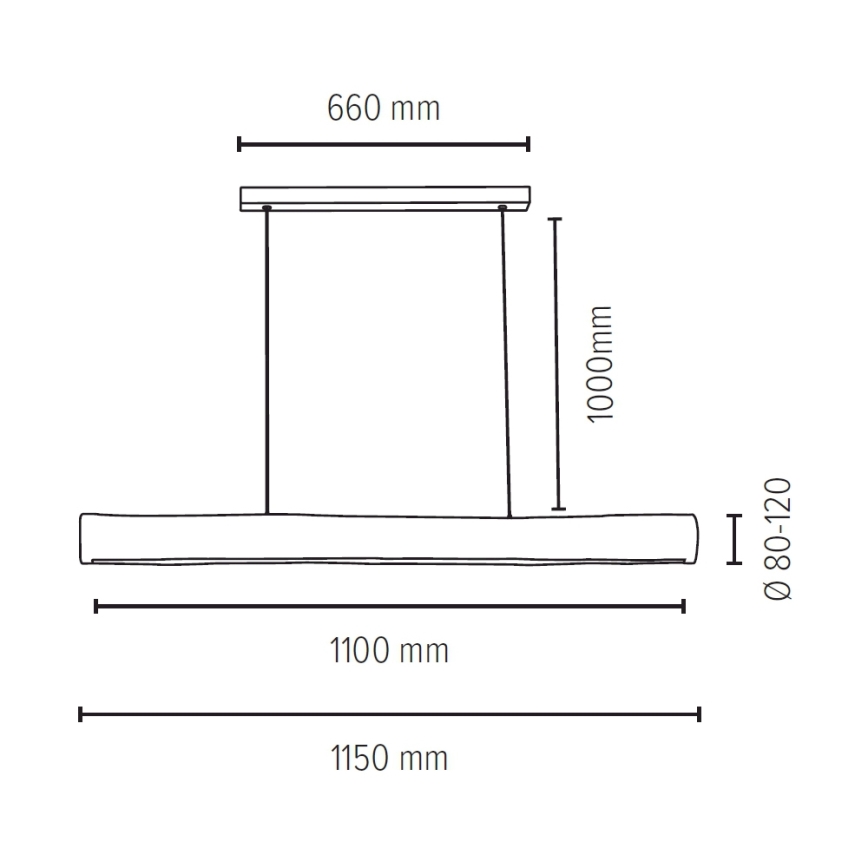 Dimbare LED hanglamp aan een koord LUCAS LED/33W/230V grenen