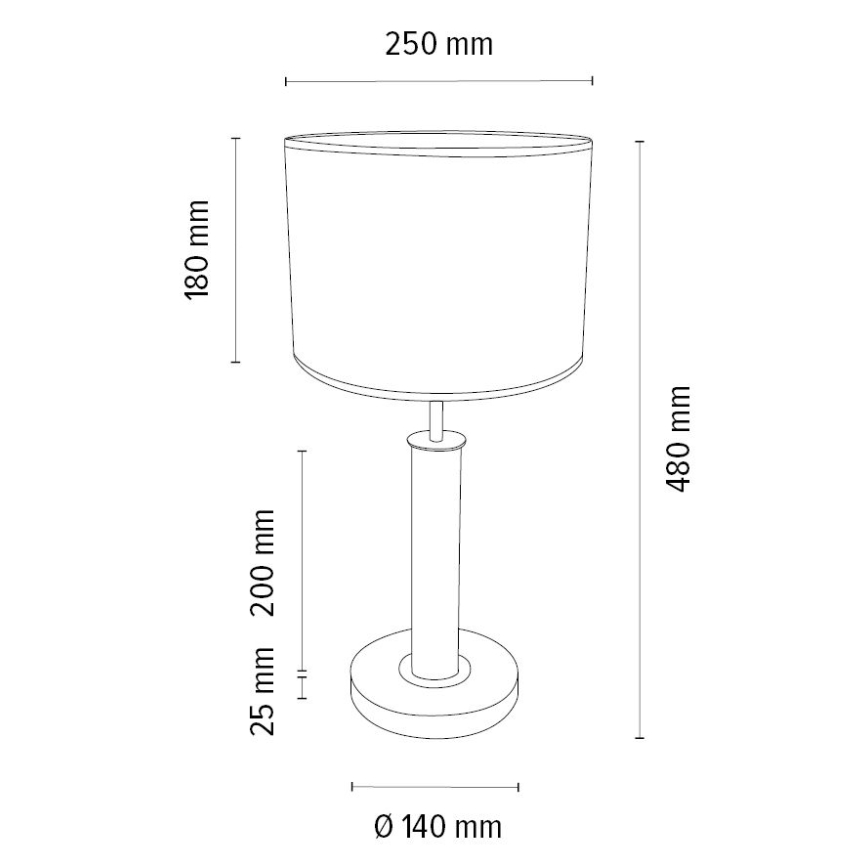 Tafellamp BENITA 1xE27/60W/230V 48 cm bruin/eiken