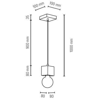 Hanglamp aan koord TRONGO 1xE27/60W/230V - FSC-gecertificeerd