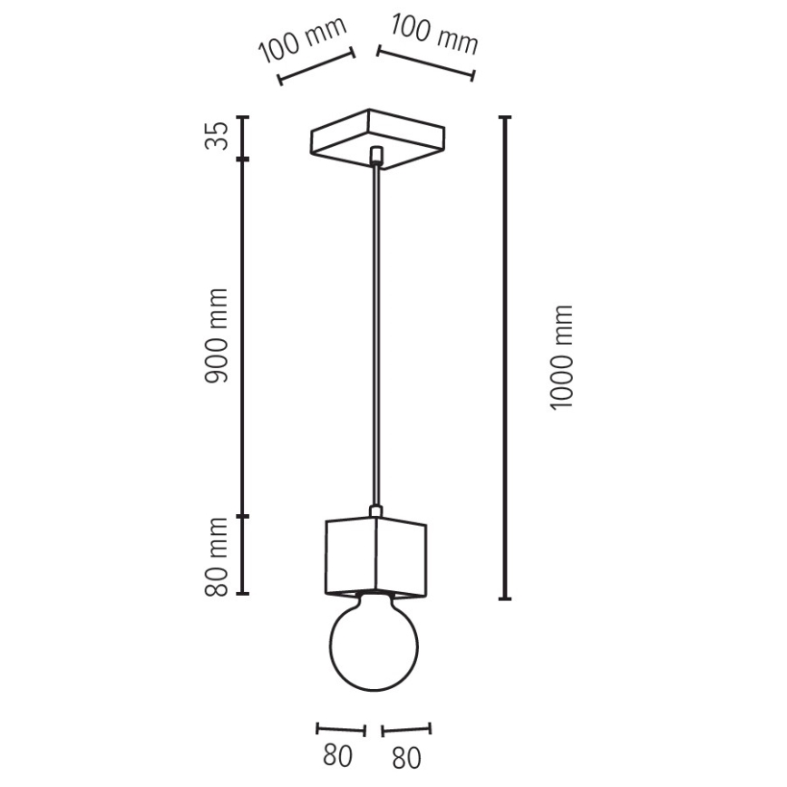 Hanglamp aan koord TRONGO 1xE27/60W/230V - FSC-gecertificeerd