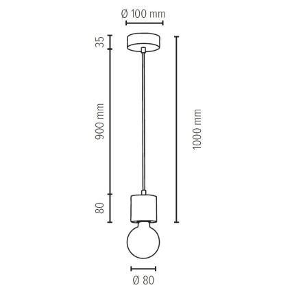 Hanglamp aan een koord PINO 1xE27/60W/230V grenen