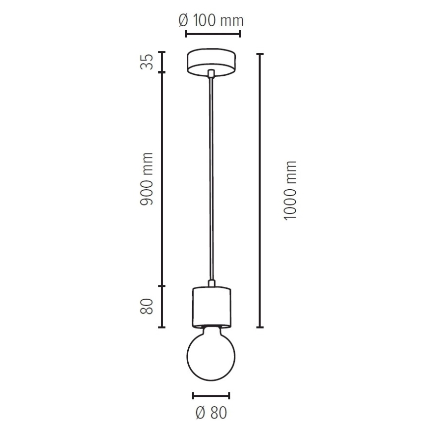 Hanglamp aan een koord PINO 1xE27/60W/230V grenen