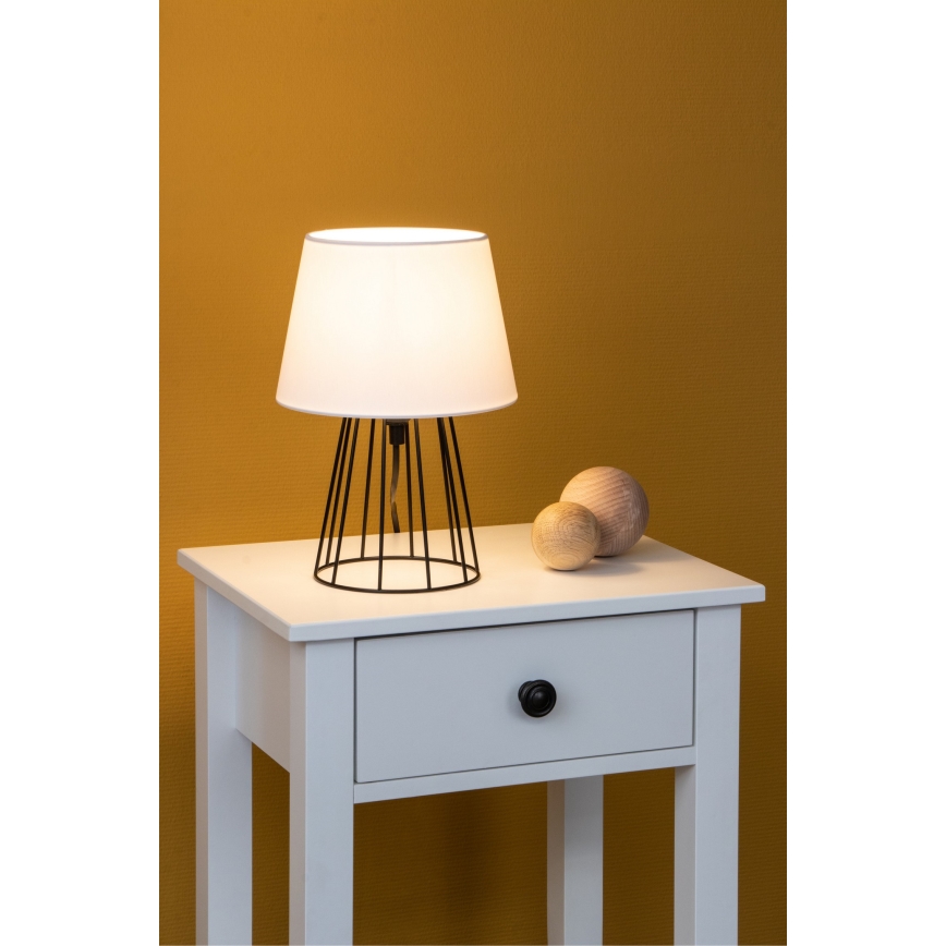 Spot-Light - Tafellamp MANGOO 1xE27/40W/230V wit/zwart