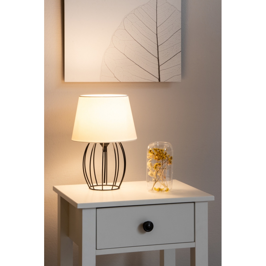 Spot-Light - Tafellamp MANGOO 1xE27/40W/230V wit/zwart