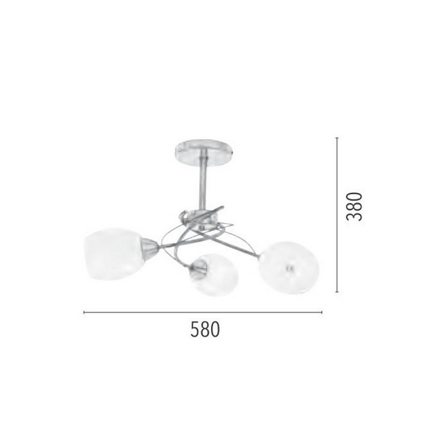 Hanglamp met vaste pendel PISA 3xE27/60W/230V