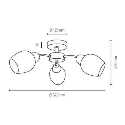 Plafondlamp PARMA 3xE27/40W/230V - FSC gecertificeerd