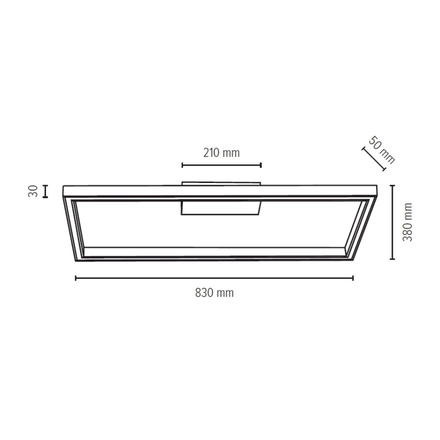 LED Plafondlamp dimbaar RAMME LED/34W/230V + AB mat eiken - FSC-gecertificeerd