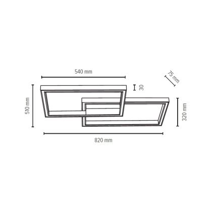 LED Dimlicht RAMME LED/48W/230V + AB mat eiken - FSC-gecertificeerd