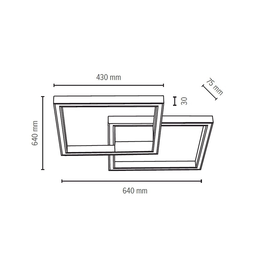 LED Plafondlamp dimbaar RAMME LED/48W/230V + AB mat eiken - FSC-gecertificeerd