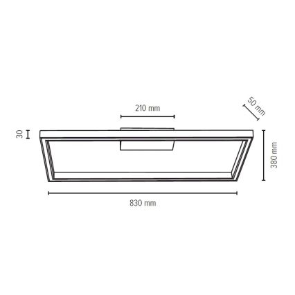 LED Plafondlamp RAMME LED/34W/230V mat eiken - FSC-gecertificeerd