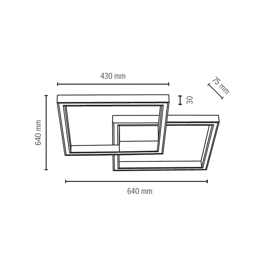 LED Plafondlamp RAMME LED/48W/230V mat eiken - FSC-gecertificeerd