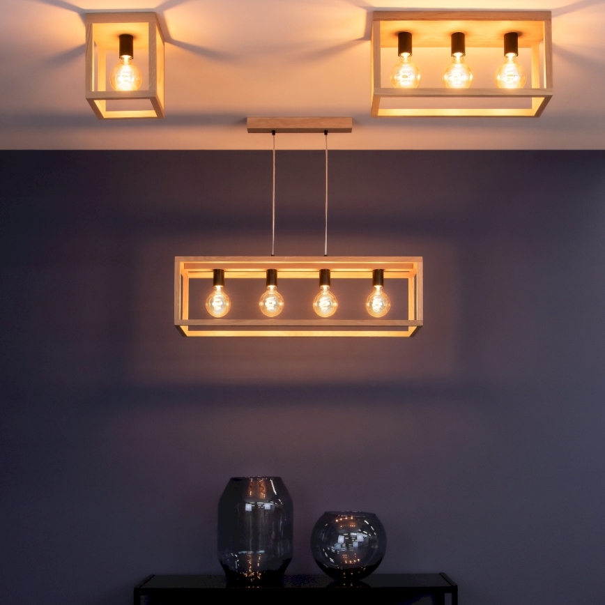 Plafondlamp KAGO 1xE27/60W/230V mat eiken