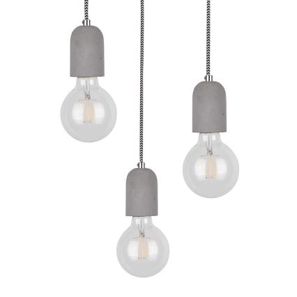 Hanglamp aan kabel AMORY 3xE27/60W/230V beton
