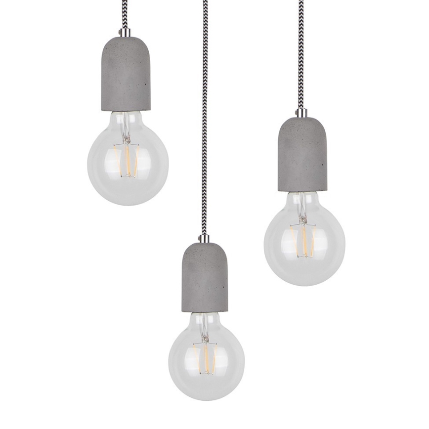 Hanglamp aan kabel AMORY 3xE27/60W/230V beton