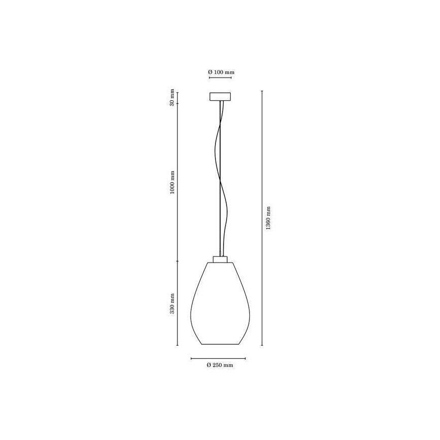Hanglamp aan koord PIRO 1xE27/60W/230V - FSC-gecertificeerd