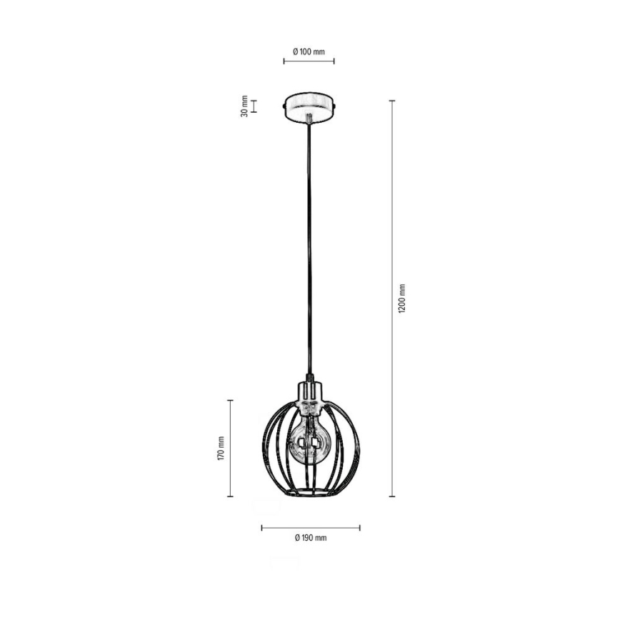 Hanglamp aan kabel BERIS 1xE27/60W/230V
