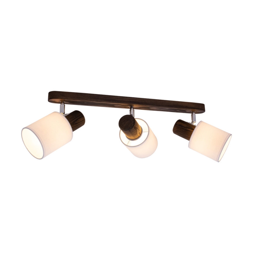 Plafondspot TRENDY 3xE27/15W/230V dennenhout