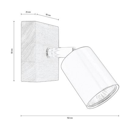 Wandspot MANARA 1xGU10/5W/230V dennenhout