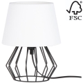 Spot-Light - Tafel Lamp MANGOO 1xE27/40W/230V wit/zwart - FSC-gecertificeerd