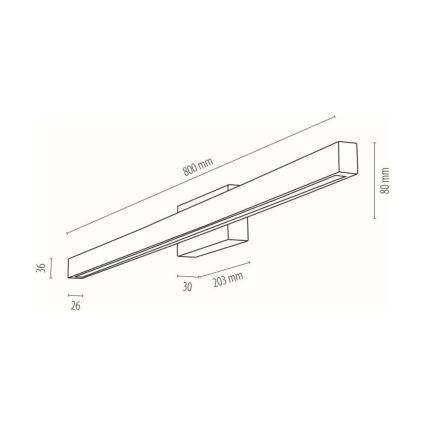 LED Badkamer wandlamp AQUAVIVA LED/12W/230V 80 cm IP44 eiken – FSC gecertificeerd