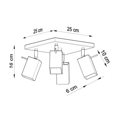 Spot MERIDA 4 4xGU10/40W/230V zwart