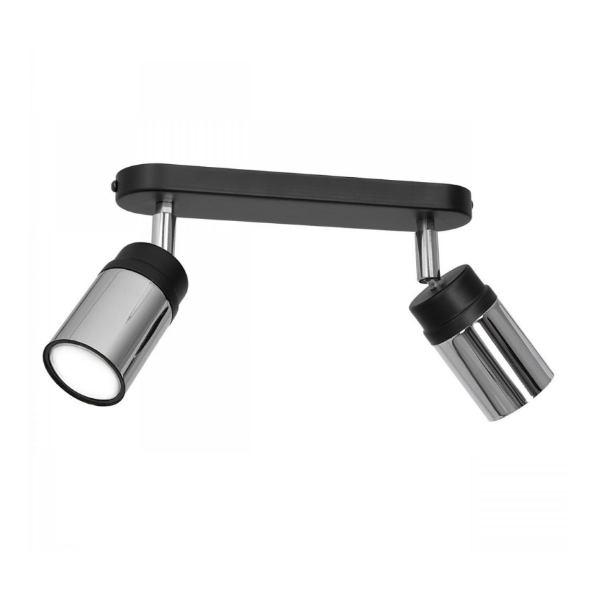 Spot NEST 2xGU10/8W/230V zwart/glanzend chroom