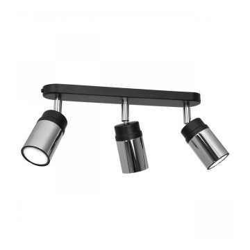 Spot NEST 3xGU10/8W/230V zwart/glanzend chroom