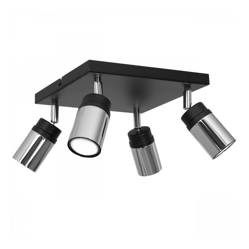 Spot NEST 4xGU10/8W/230V zwart/glanzend chroom