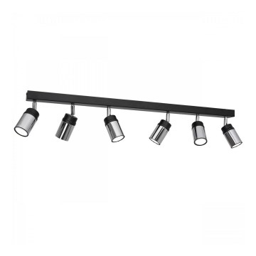 Spot NEST 6xGU10/8W/230V zwart/glanzend chroom