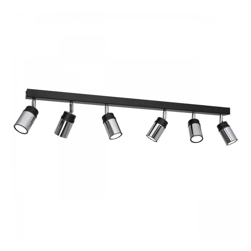 Spot NEST 6xGU10/8W/230V zwart/glanzend chroom