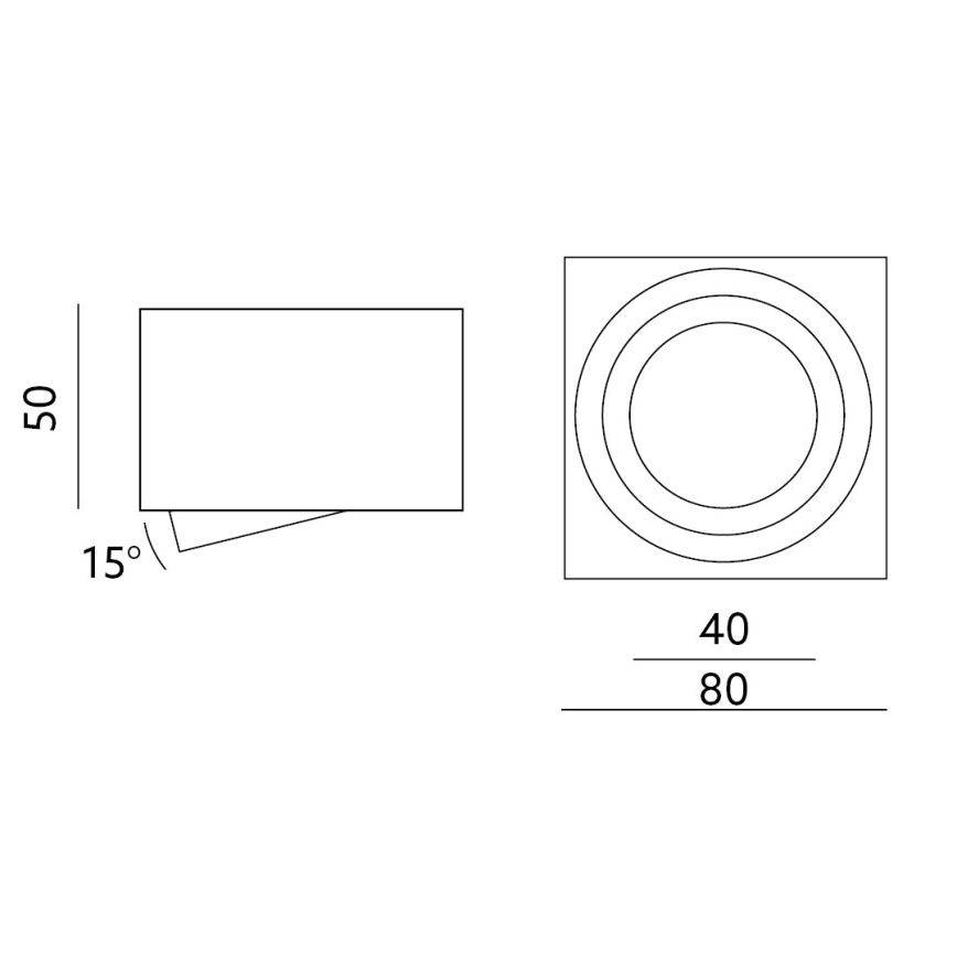 Spot OH37S 35W/230V 5 cm zwart