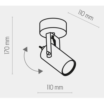 Spot REDO 1xGU10/10W/230V goud/zwart