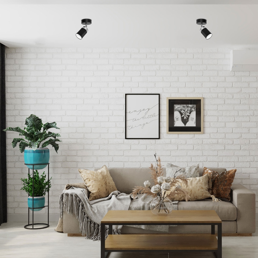 Spot RENO 1xGU10/8W/230V zwart/glanzend chroom