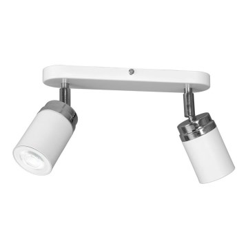 Spot RENO 2xGU10/8W/230V wit/glanzend chroom