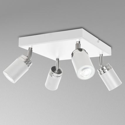Spot RENO 4xGU10/8W/230V wit/glanzend chroom