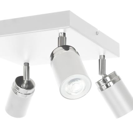 Spot RENO 4xGU10/8W/230V wit/glanzend chroom