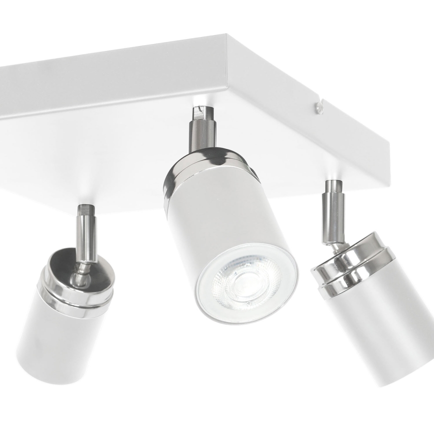 Spot RENO 4xGU10/8W/230V wit/glanzend chroom