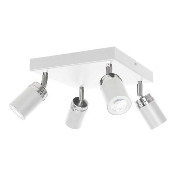 Spot RENO 4xGU10/8W/230V wit/glanzend chroom
