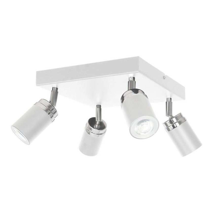 Spot RENO 4xGU10/8W/230V wit/glanzend chroom