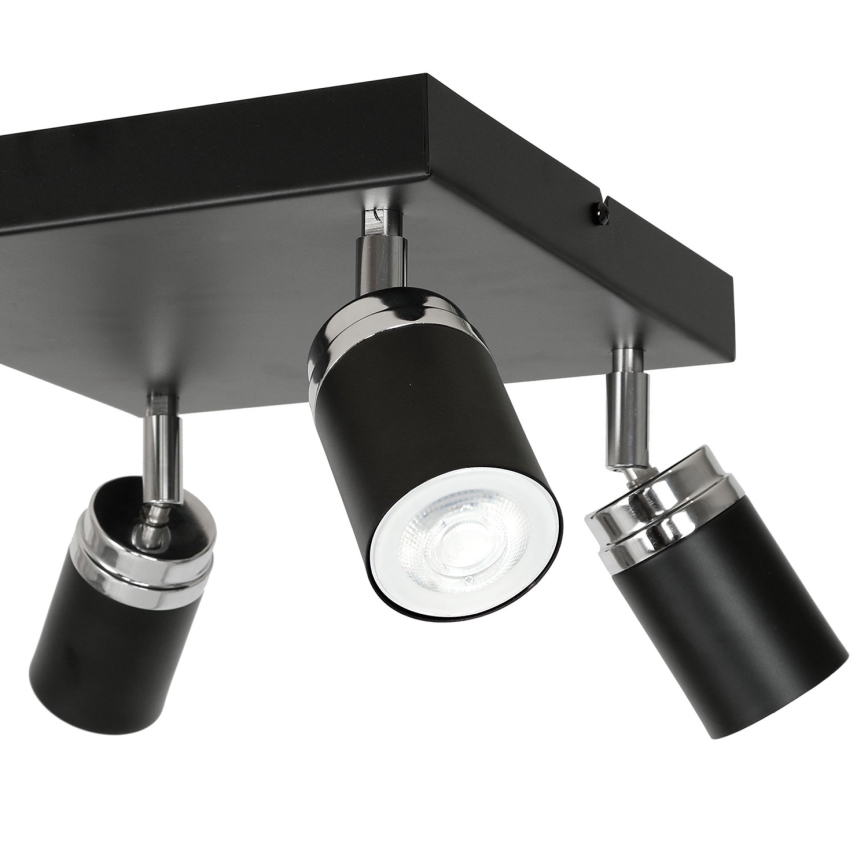 Spot RENO 4xGU10/8W/230V zwart/glanzend chroom