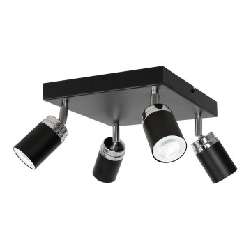 Spot RENO 4xGU10/8W/230V zwart/glanzend chroom
