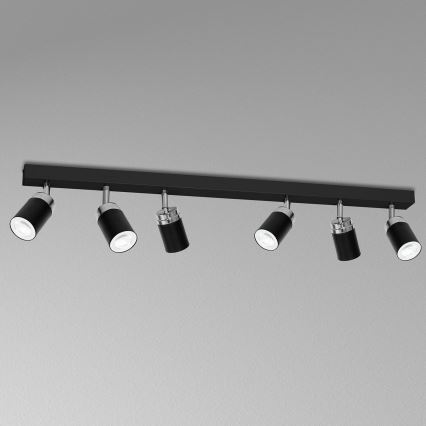 Spot RENO 6xGU10/60W/230V zwart/glanzend chroom