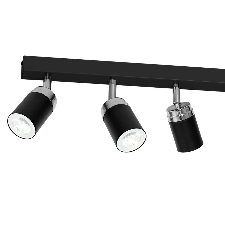 Spot RENO 6xGU10/60W/230V zwart/glanzend chroom