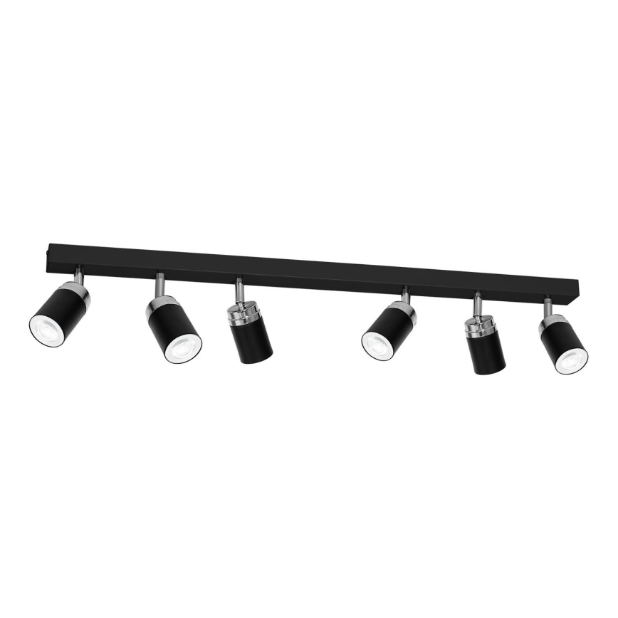 Spot RENO 6xGU10/60W/230V zwart/glanzend chroom