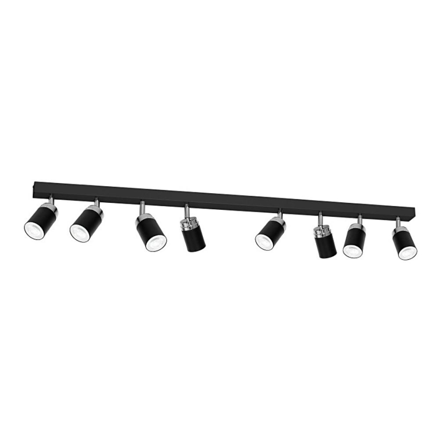 Spot RENO 8xGU10/60W/230V zwart/glanzend chroom