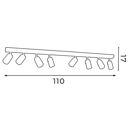Spot RENO 8xGU10/8W/230V wit/glanzend chroom